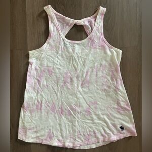Abercrombie Kids White Pink Cut Out Tank Top